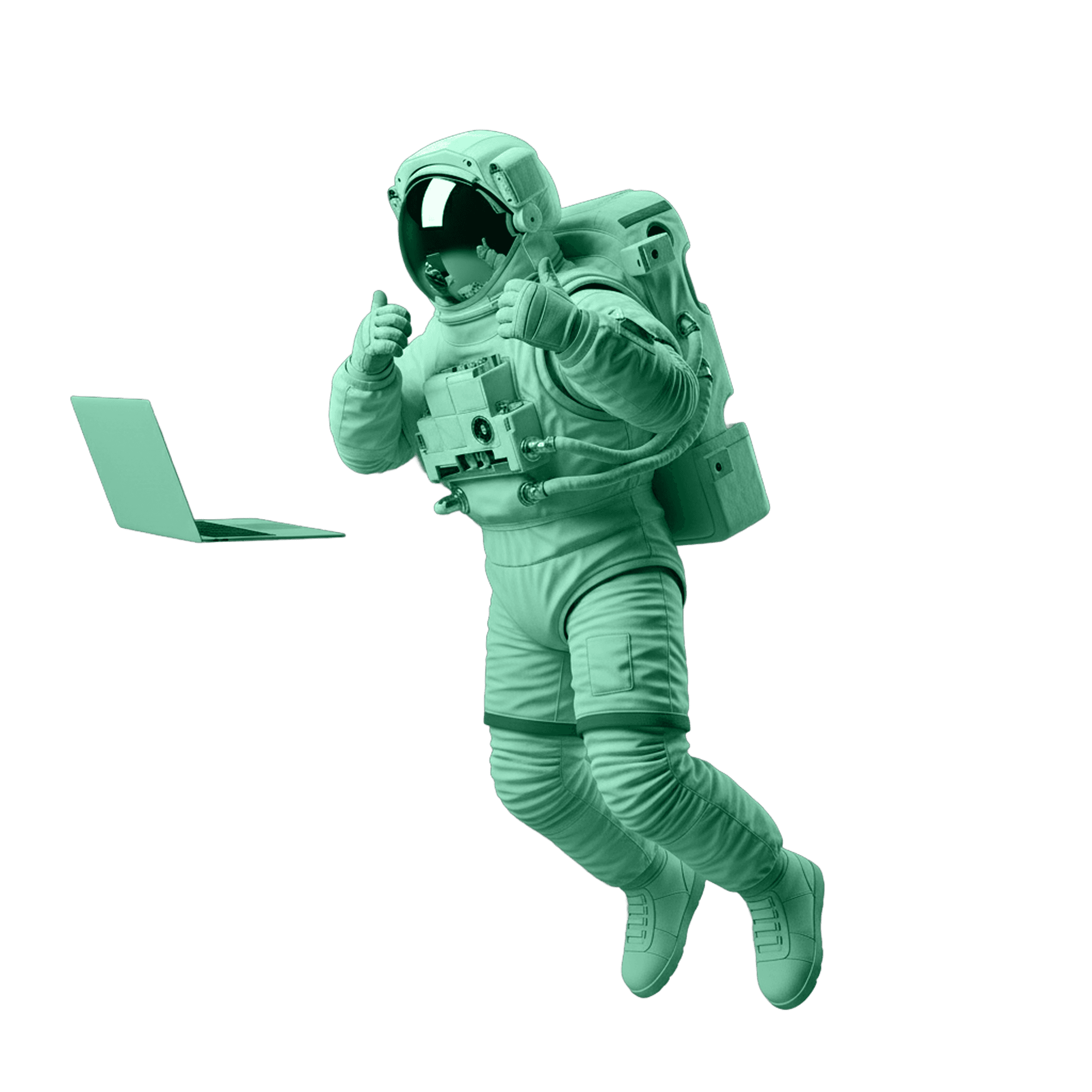 illustration of astronaut symbolizing forward-looking technology and exploration