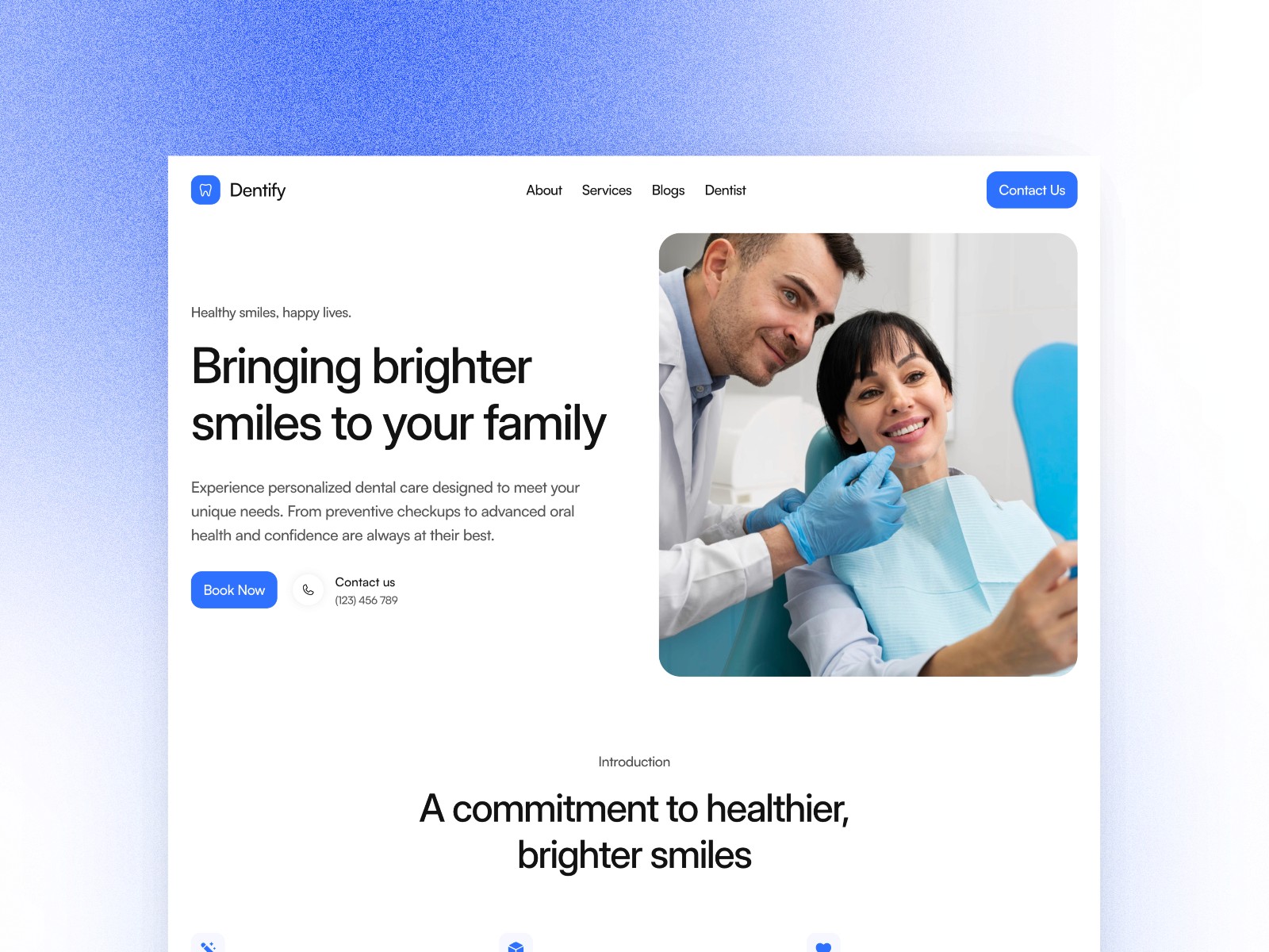 Dentify — 医疗健康网站设计灵感