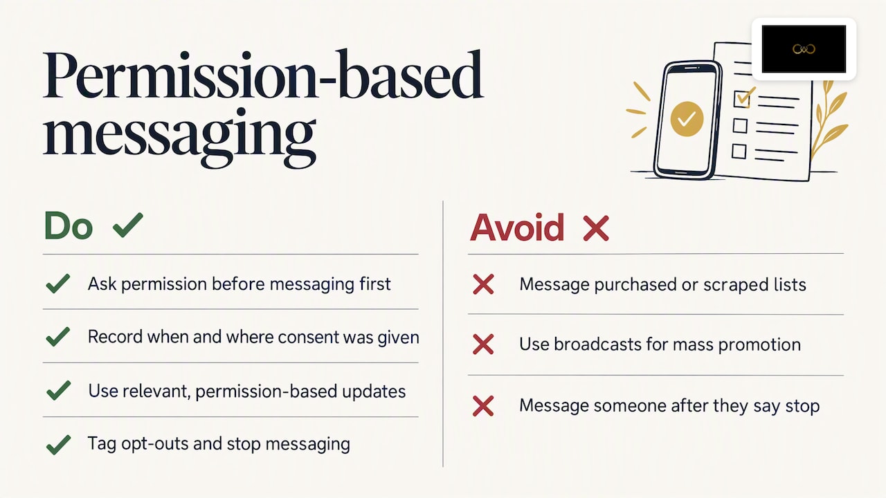 Consent, privacy and messaging rules — overview diagram