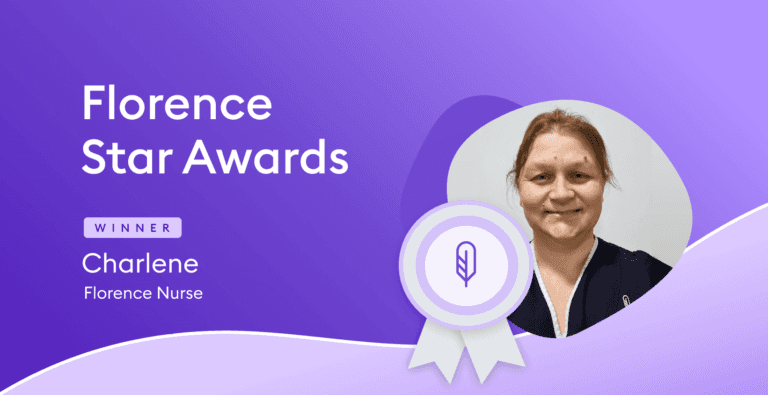 Florence Star Awards graphic showing winner Charlene, a Florence nurse.