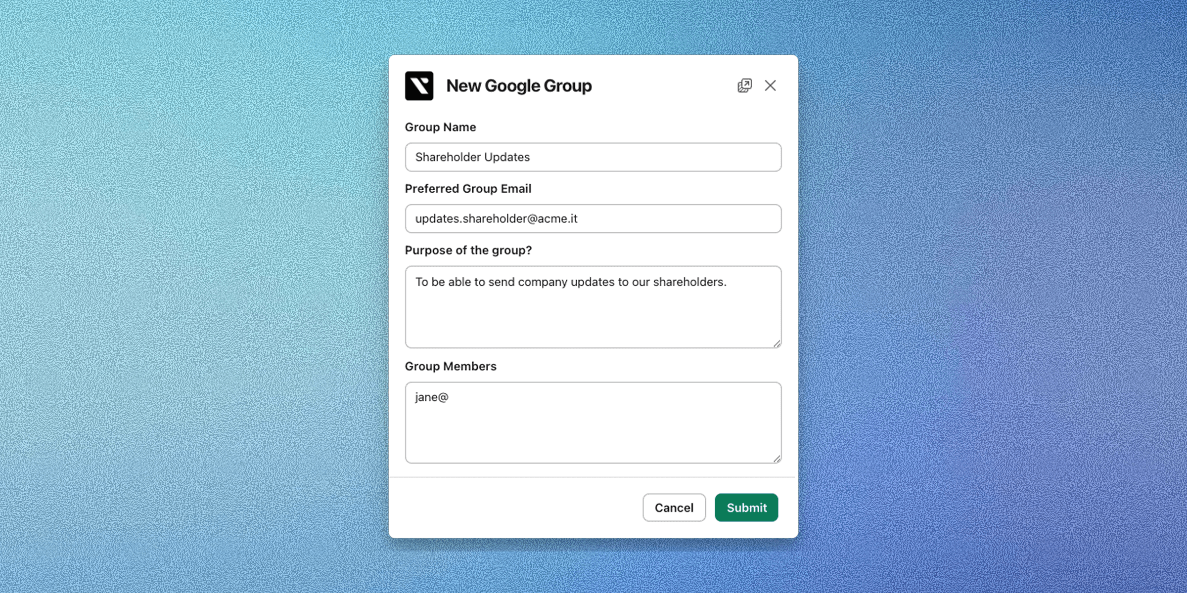 Automating requests via a Slack ticketing system