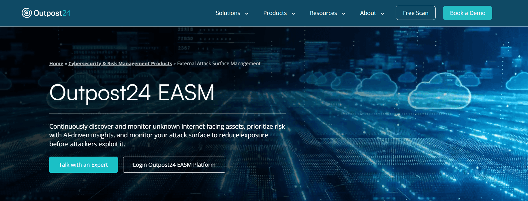 Outpost24 EASM Homepage
