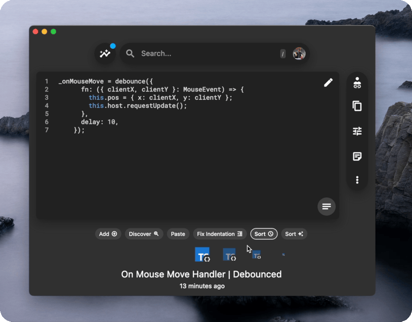 Using smart indentation in the desktop app.