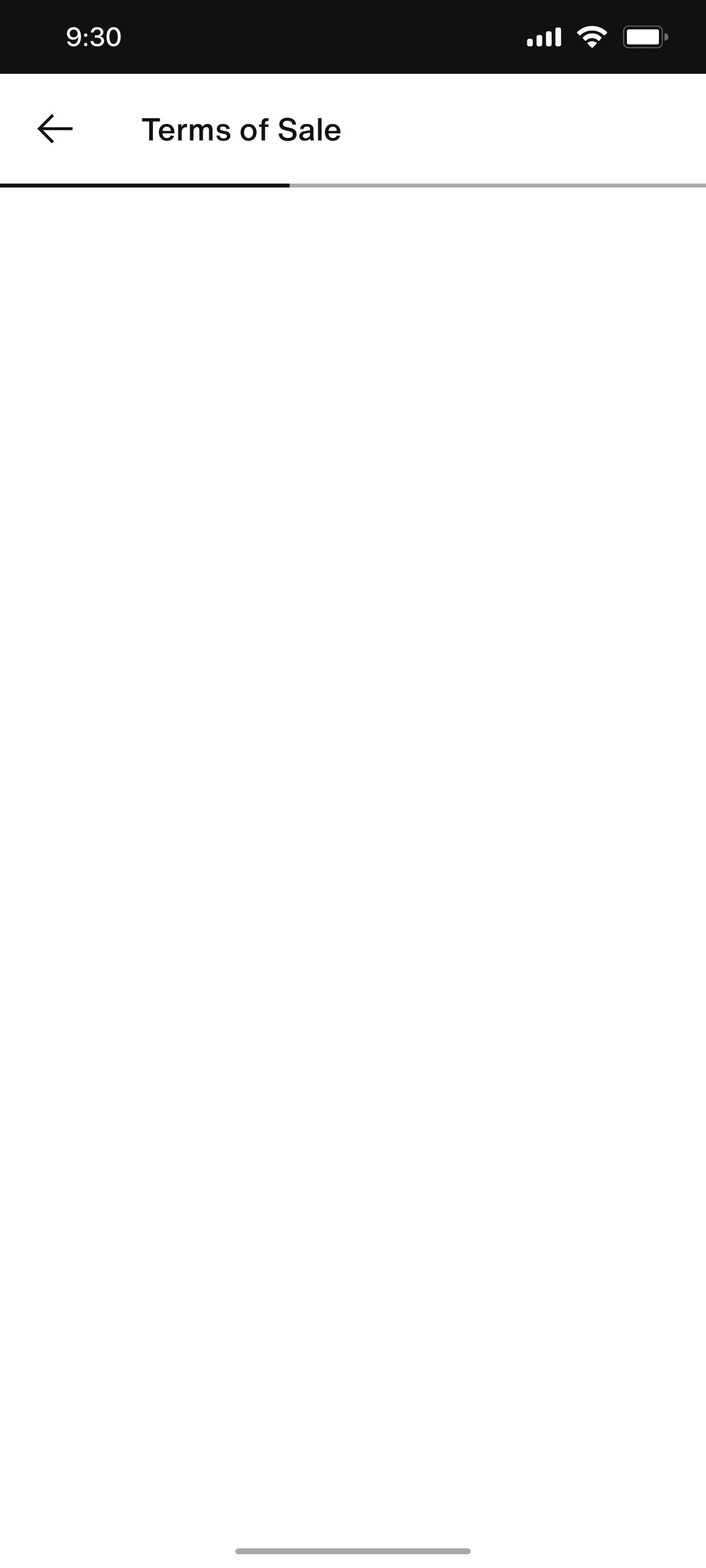 Nike App Term of Sale Screen