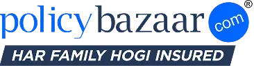 A logo for Policybazaar.com with the slogan "Har Family Hogi Insured" in white text against a dark background.
