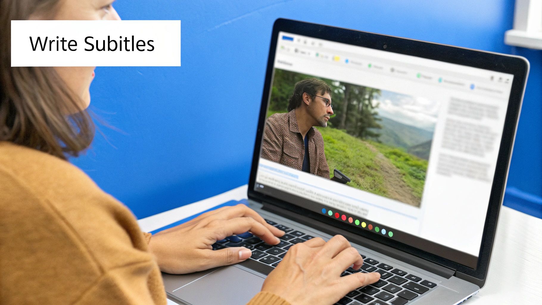 AI generating subtitles on a computer screen