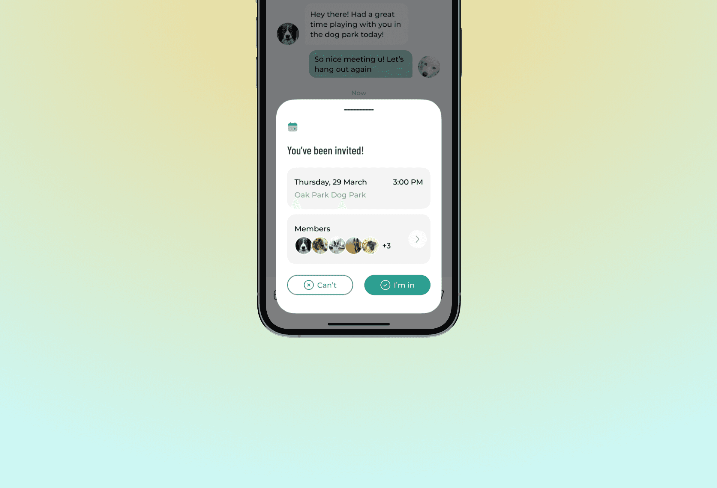 The bottom half of a screen of a mobile device