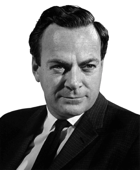 A black-and-white portrait of Richard Feynman, the renowned American theoretical physicist, known for his work in quantum mechanics and quantum electrodynamics. Dressed in a suit and tie, Feynman’s expression is confident and thoughtful, reflecting his brilliant mind and his role as one of the most influential scientists of the 20th century. He was also known for his ability to explain complex scientific concepts in an accessible way.