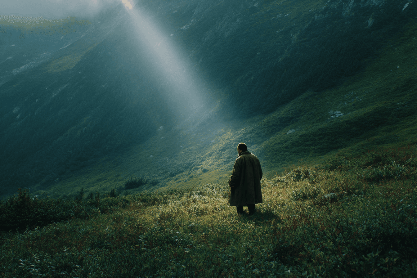 Image of a person in a landscape