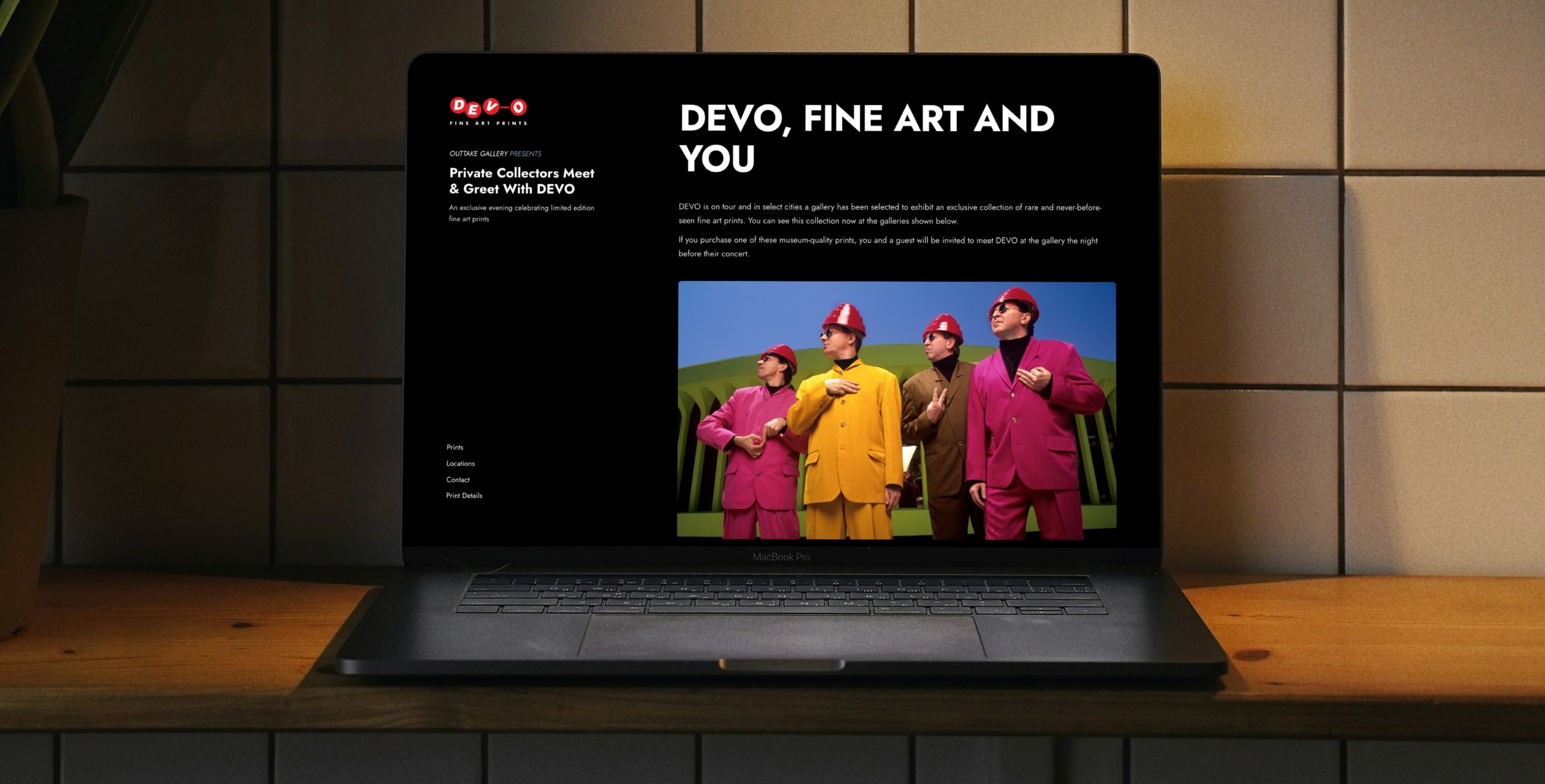 DEVO Portfolio homepage web design