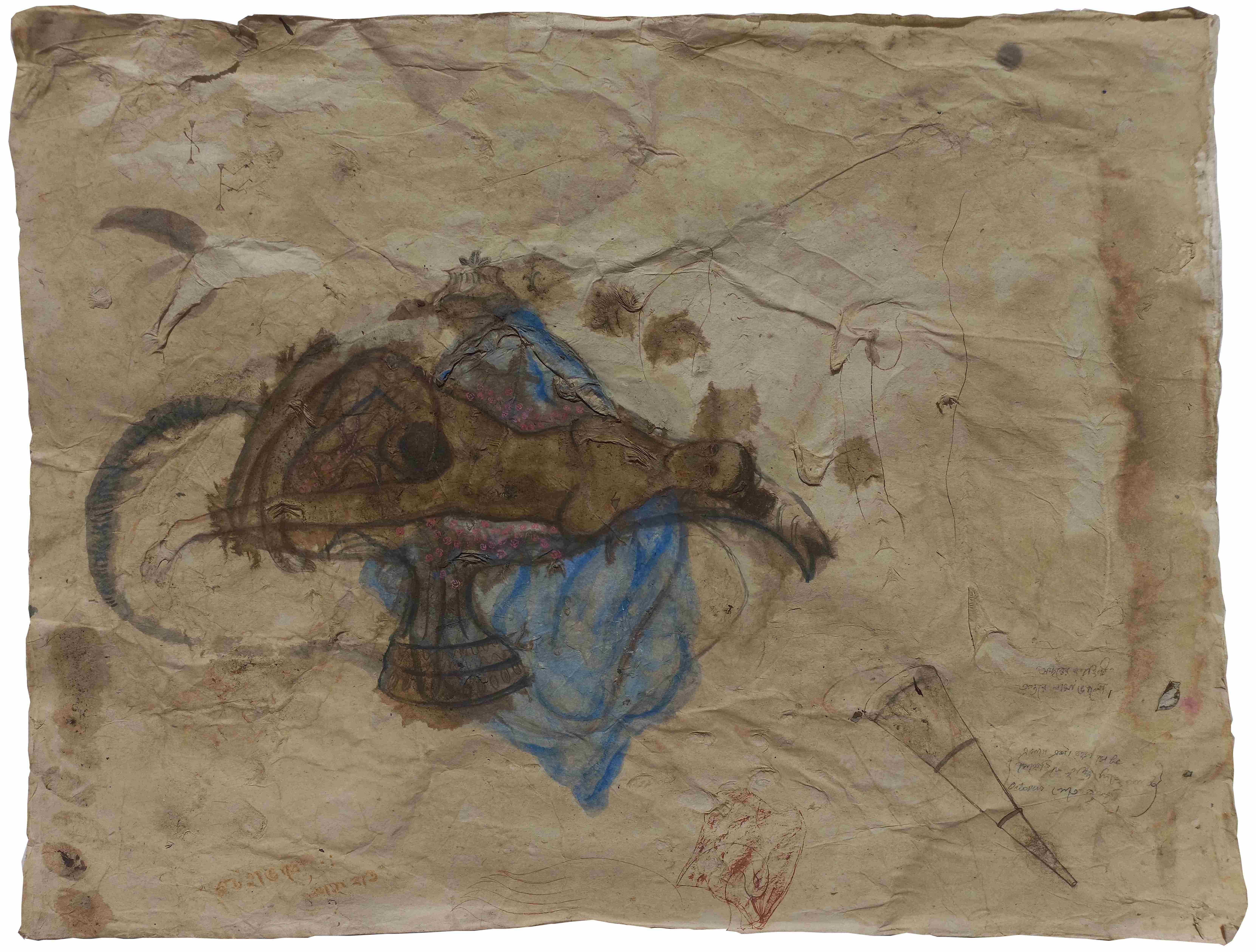 herd of sheep on road painting