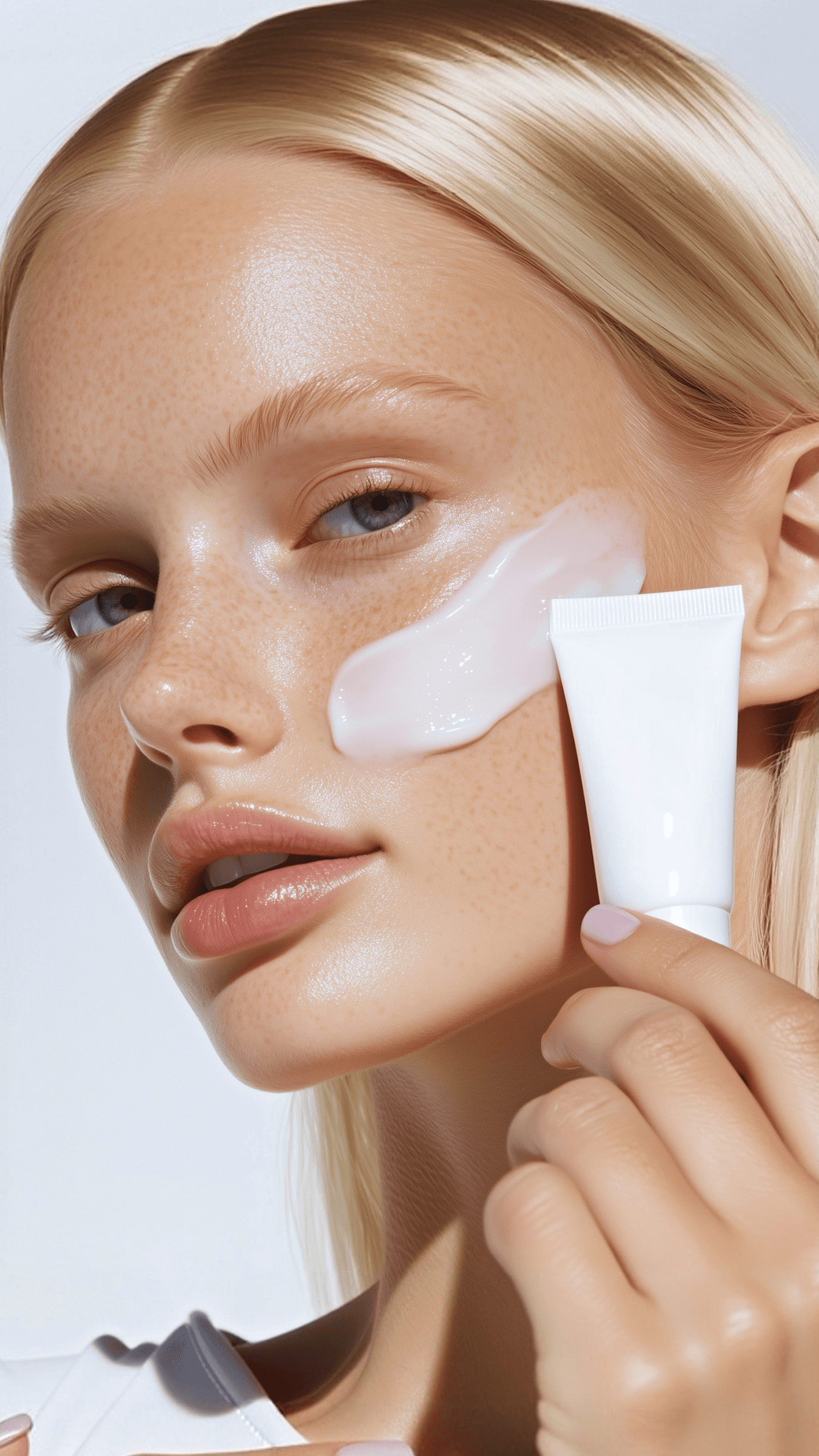 App screens showing skin analysis and daily care insights in Nuvē