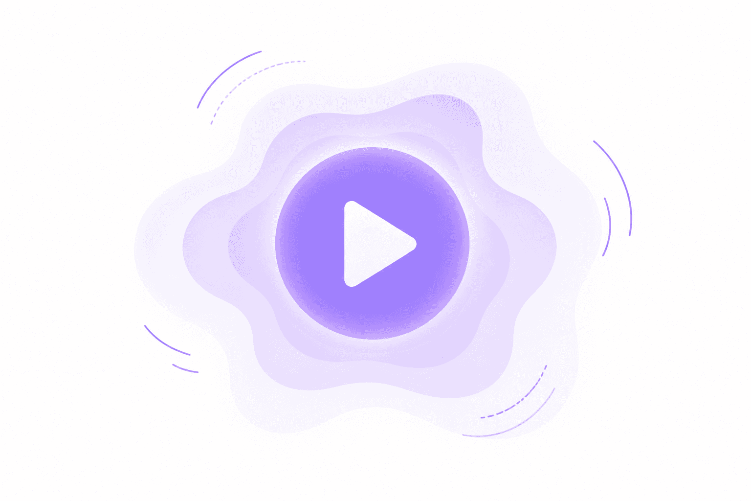 Natural pacing and motion suggested around a play icon