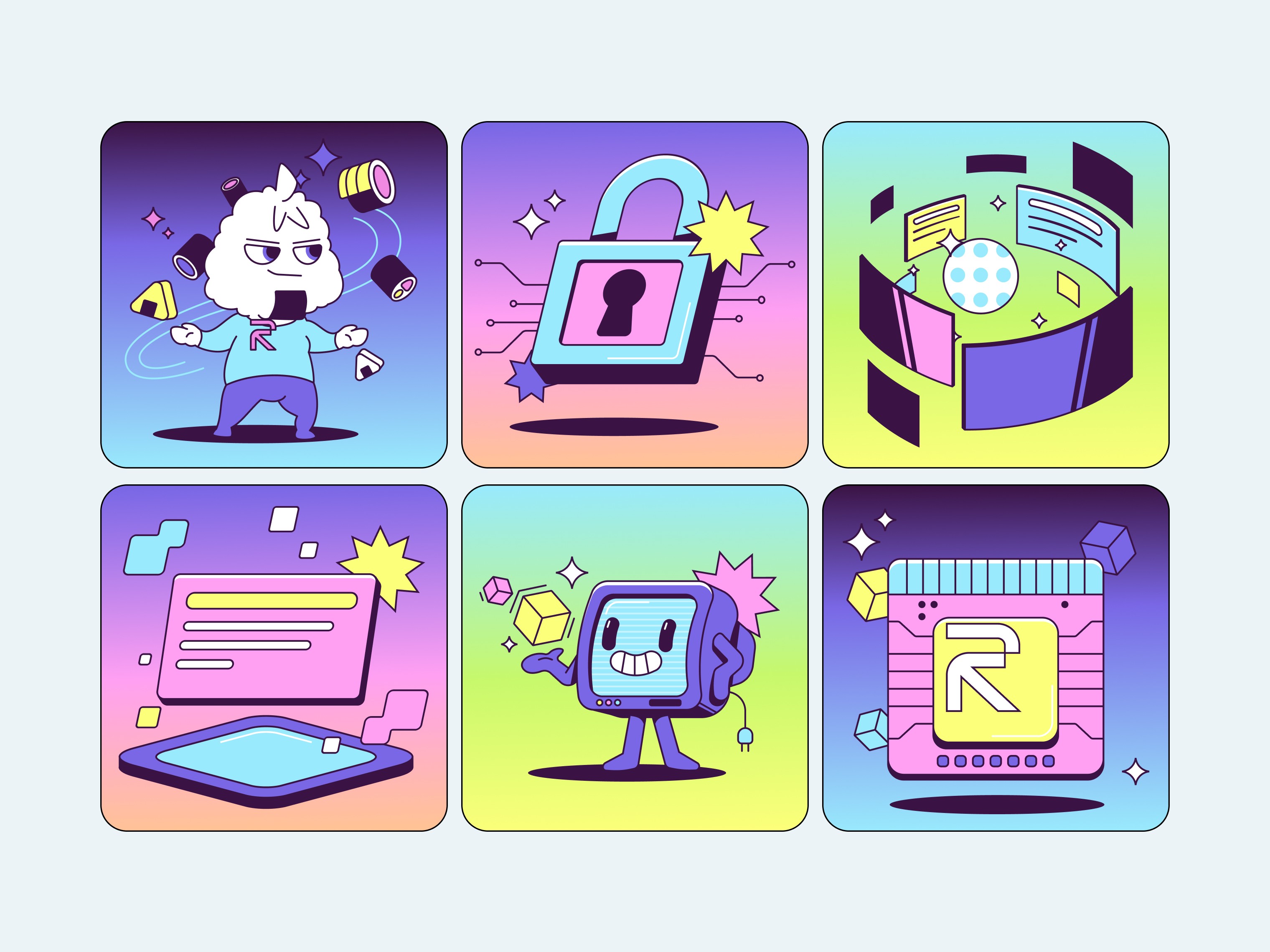 RISE web3 product design branding illustrations