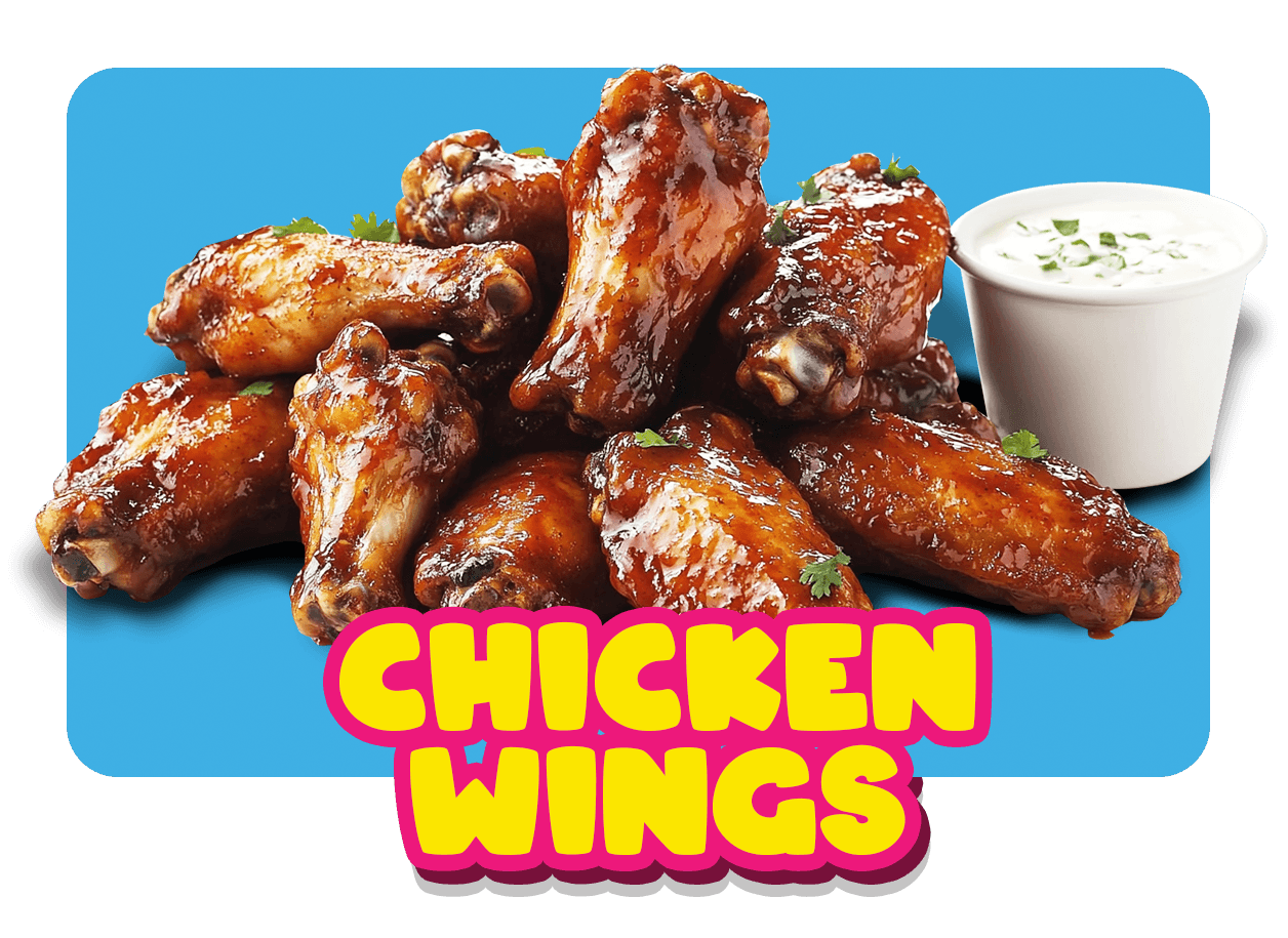 North End Pizza chicken wings, crispy buffalo wings tossed in your favorite sauce, from mild to hot, a Virginia Beach favorite for game nights and parties since 1987