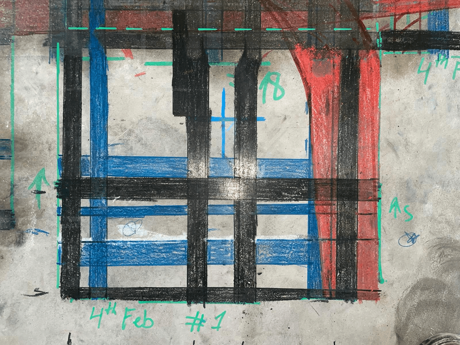 Concrete scanning scatch on the slab