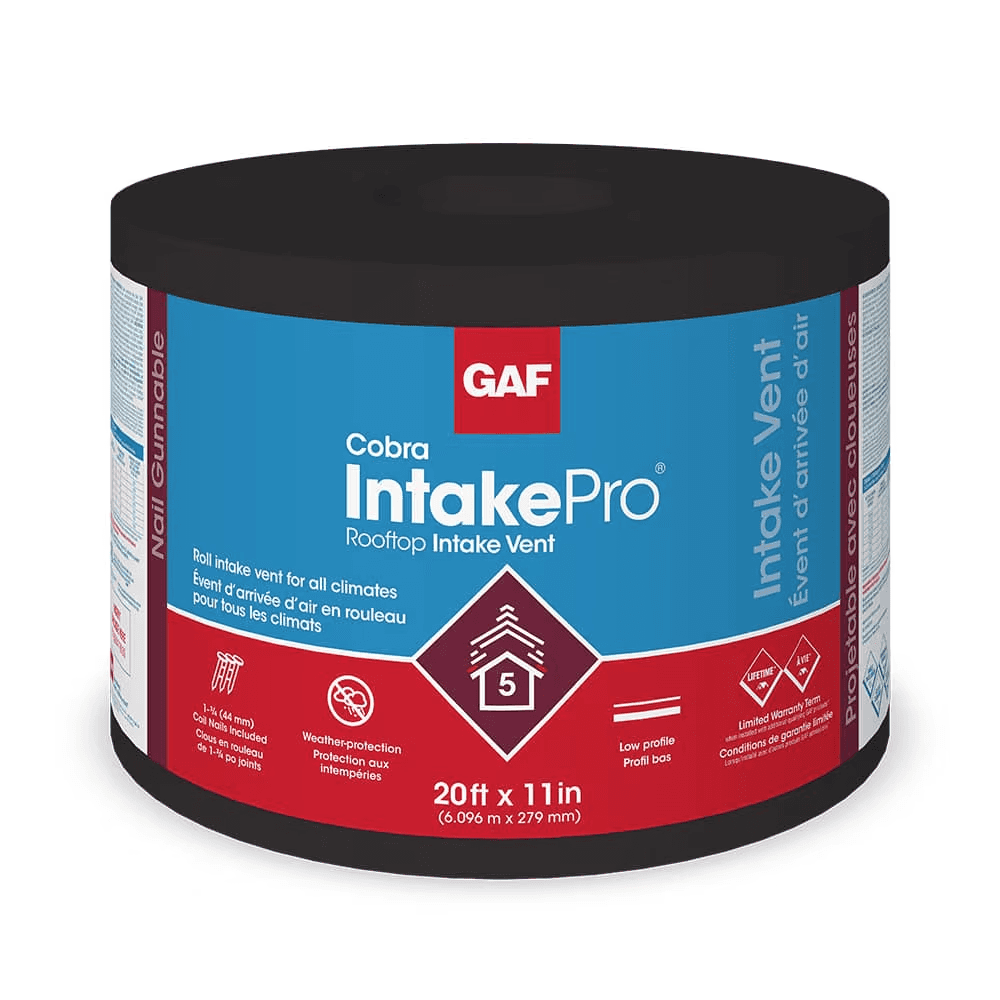 GAF Cobra IntakePro rooftop intake vent product photo.