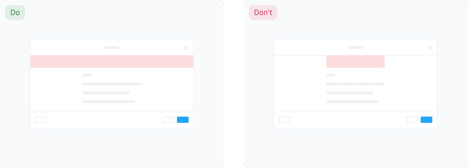 Examples of positioning inside modals