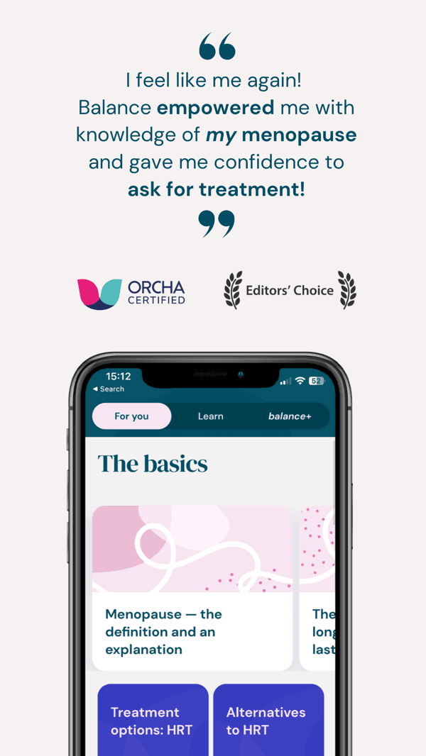The Balance menopause and hormones app