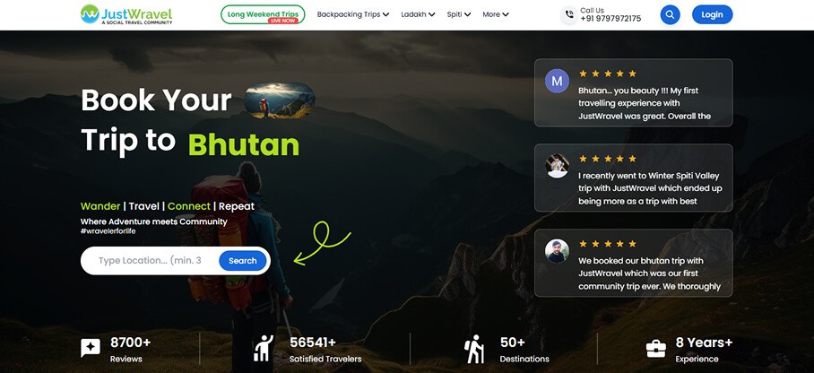Travel booking website UI design