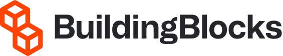 Orange stacked cubes icon with "BuildingBlocks" text.