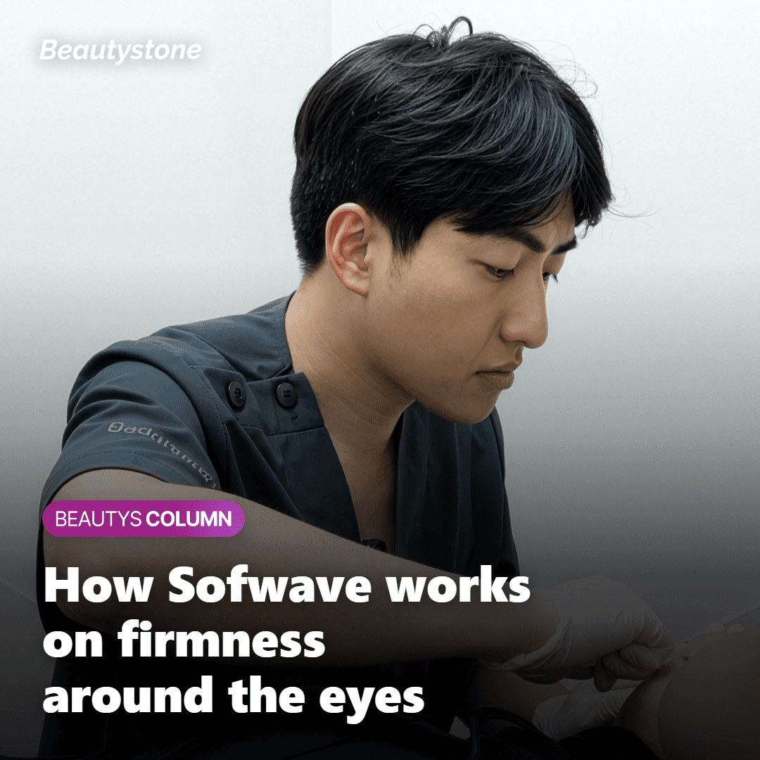 Illustration showing how Sofwave works on firmness around the eyes