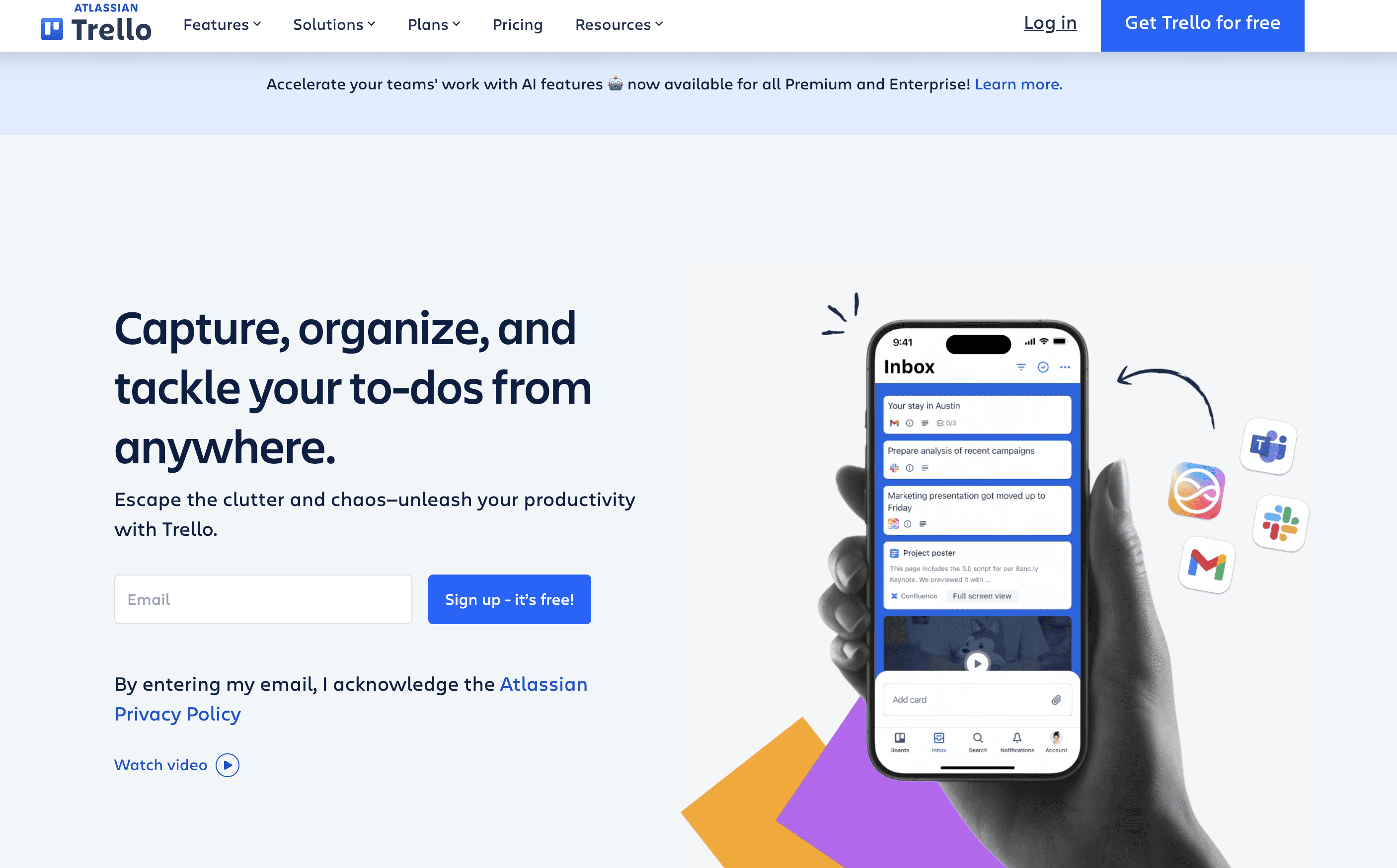 Trello Landing page