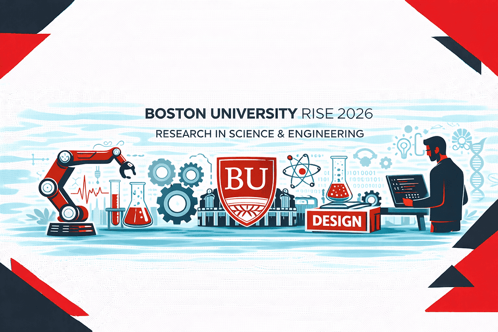 High school student conducting original research with a PhD mentor as part of the Boston University RISE program guide pathway