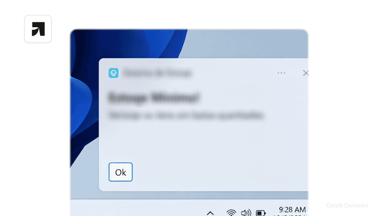 Alerta de estoque mínimo