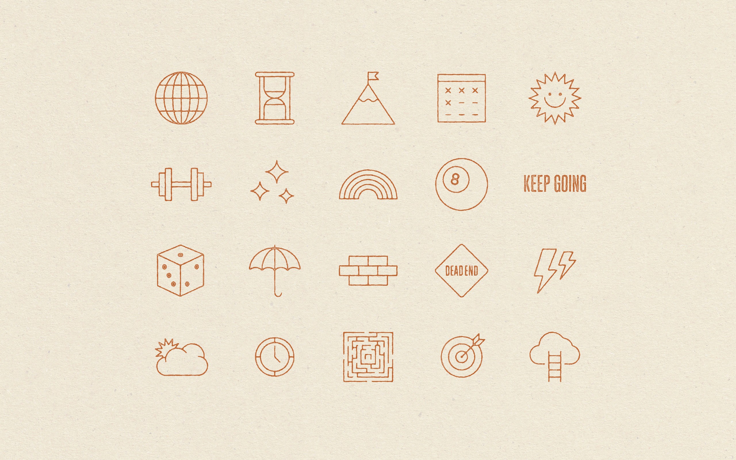 The Journey board game illustrations and icons