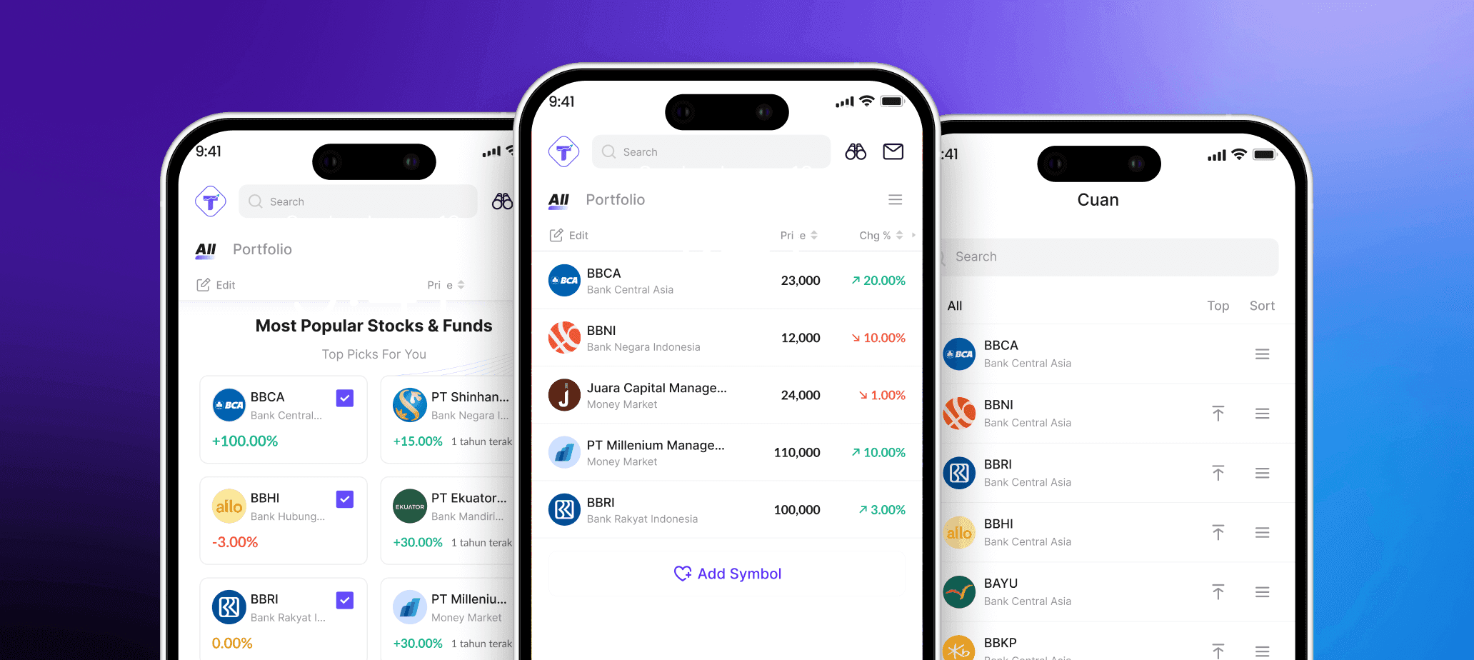 Mockup of Tuntun Watchlist feature designed by Jodith Valerie