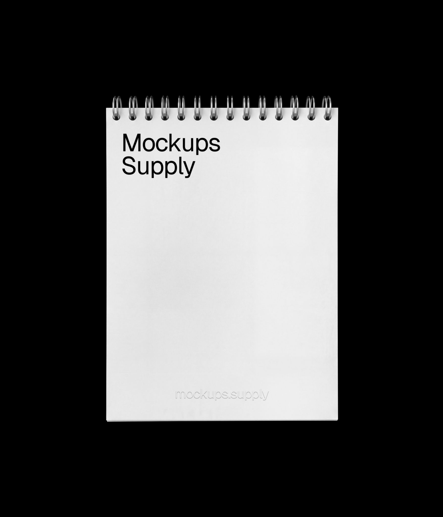 Spiral notebook mockup with editable page layout and realistic binding download on Mockups Supply