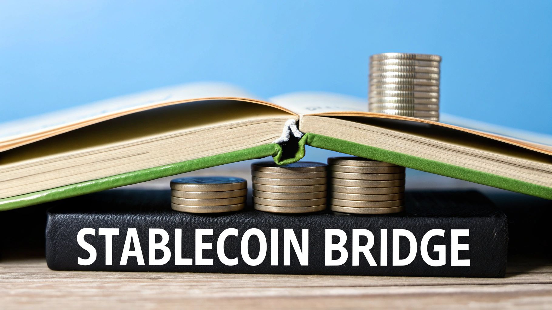 Image of interlocking gears, one with a dollar sign and the other with a digital currency symbol, representing the connection between traditional and digital finance