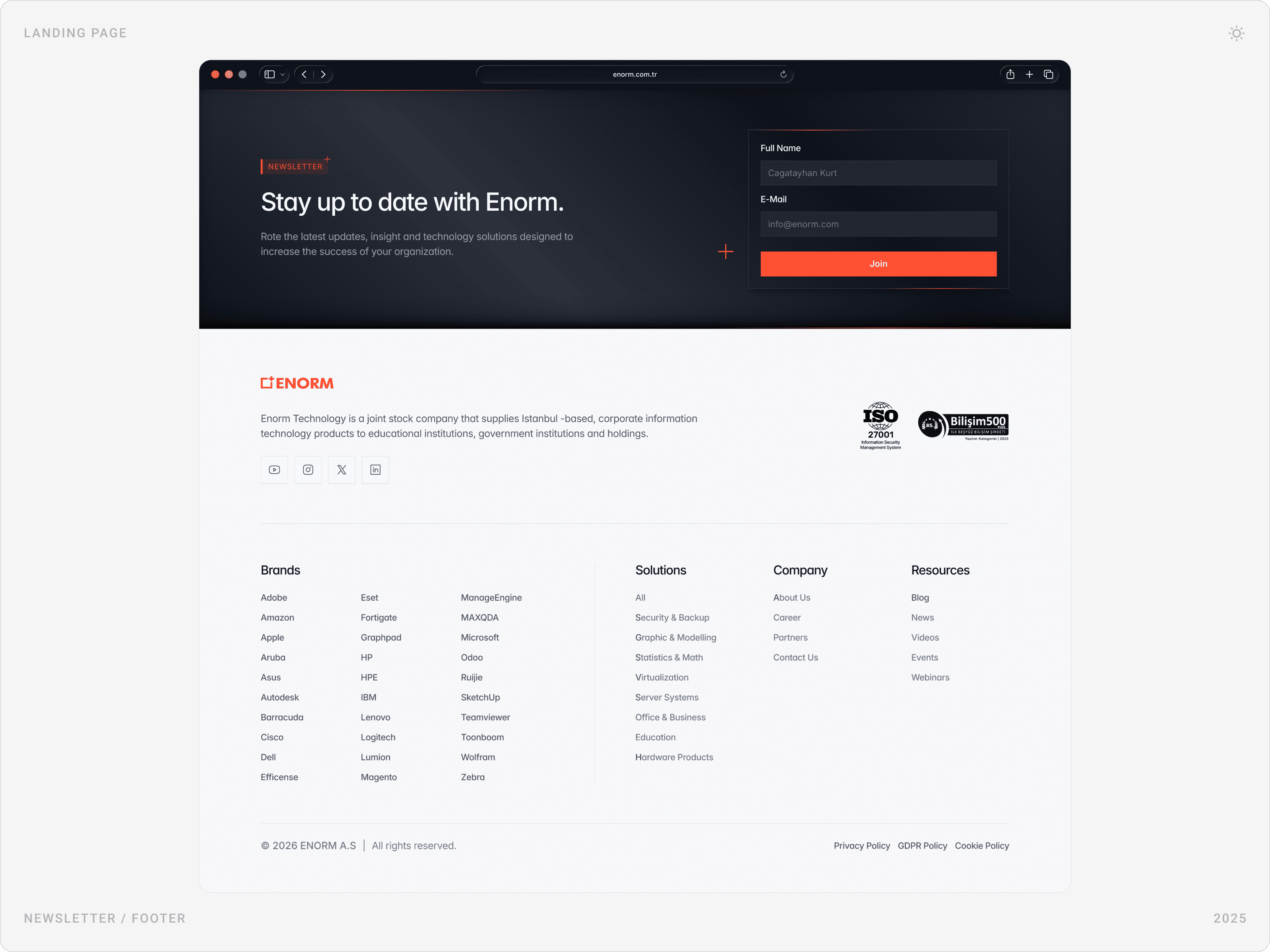 Professional Corporate Newsletter and Footer Design