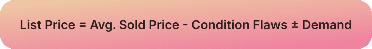 Use this simple rule to get a starting number for pricing and listing online