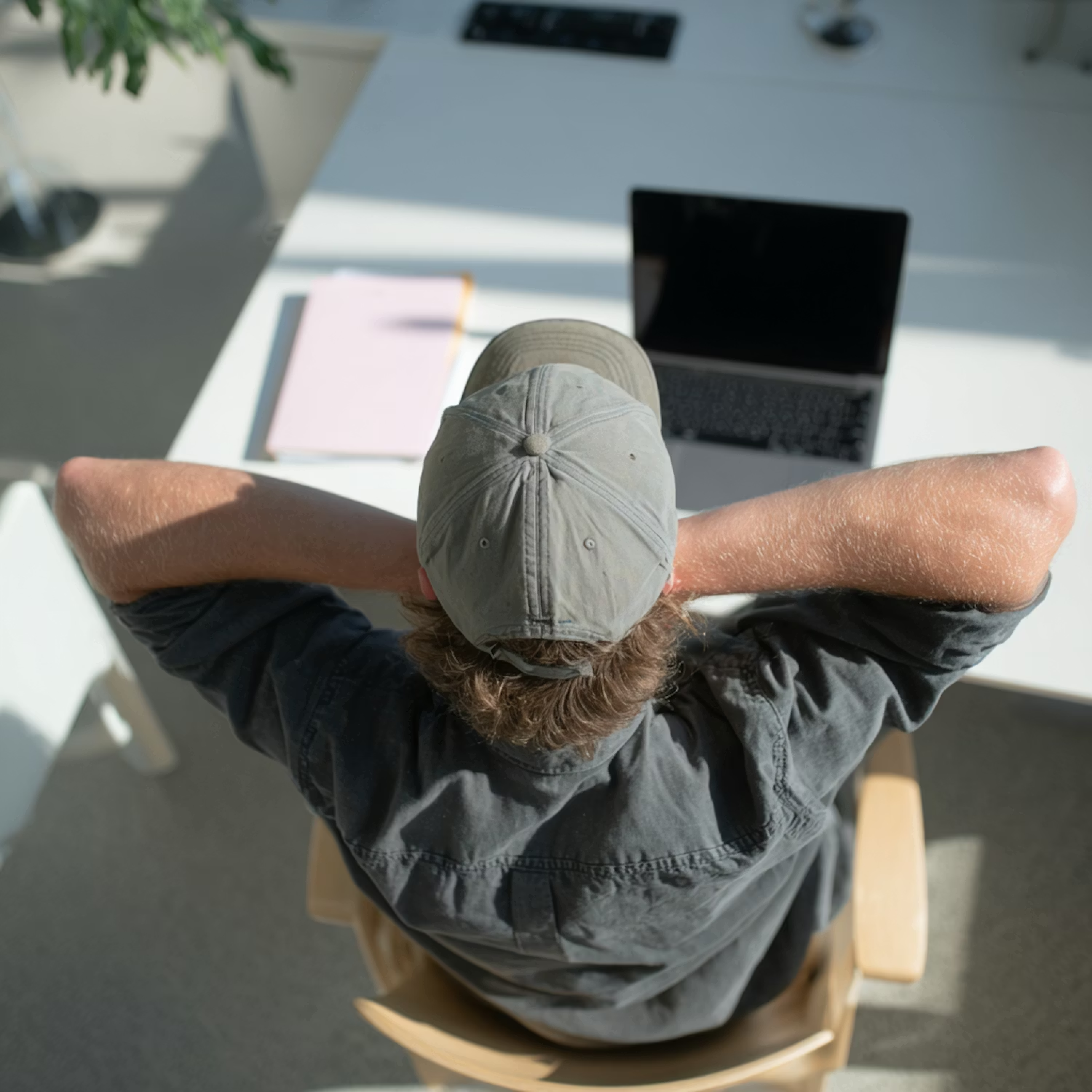 Image of a man sitting at a table