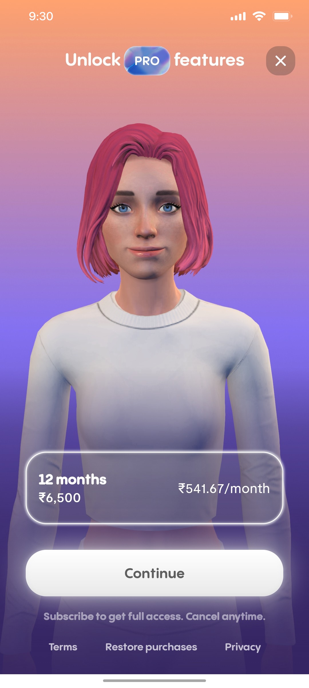 Replika Primeum Page screen