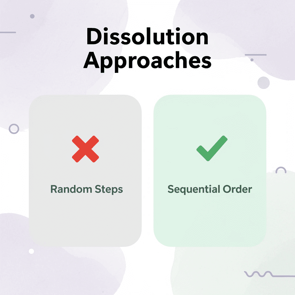  Comparison of random steps versus sequential order in dissolution