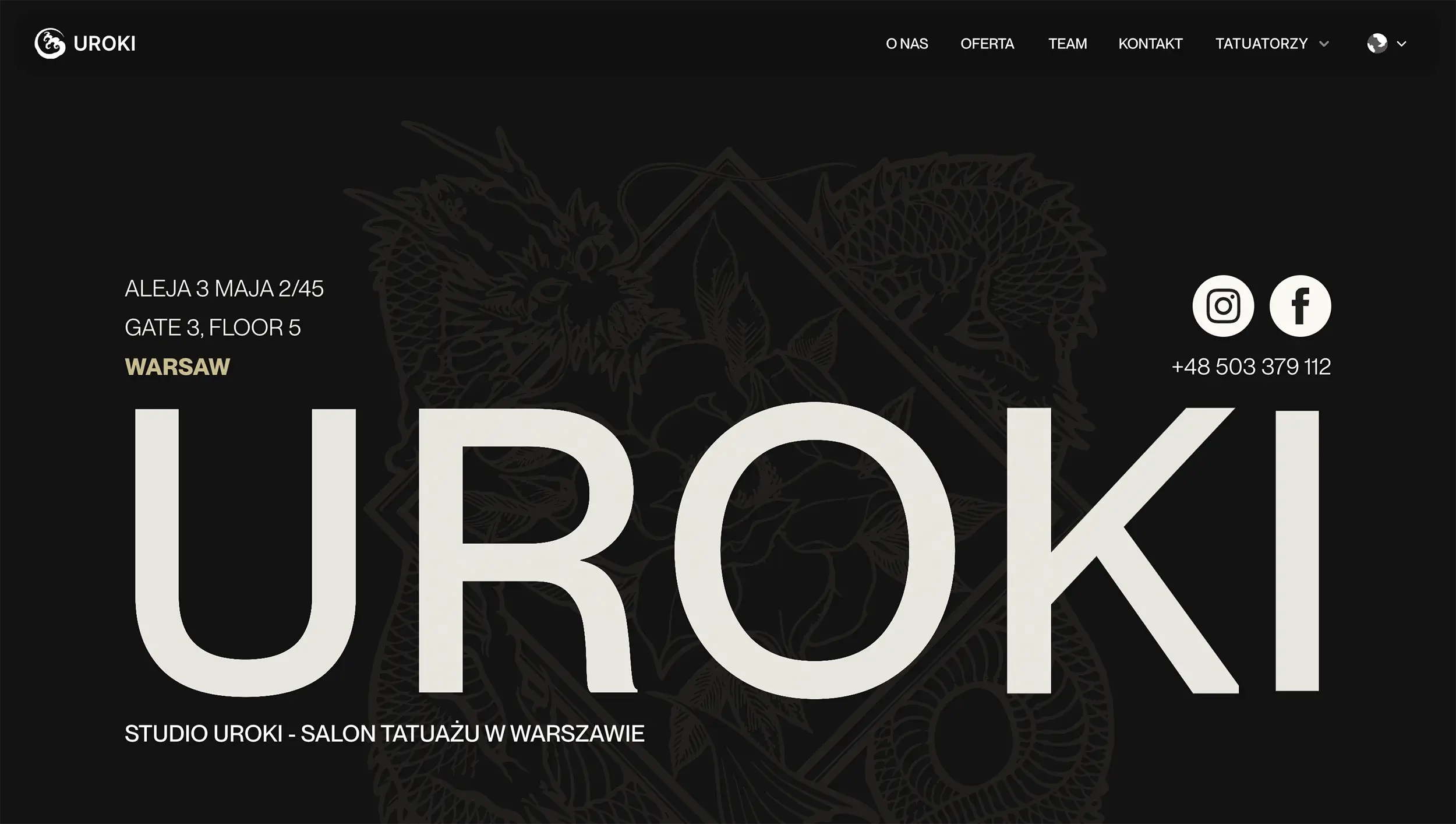 Uroki Tattoo studio website built with Framer