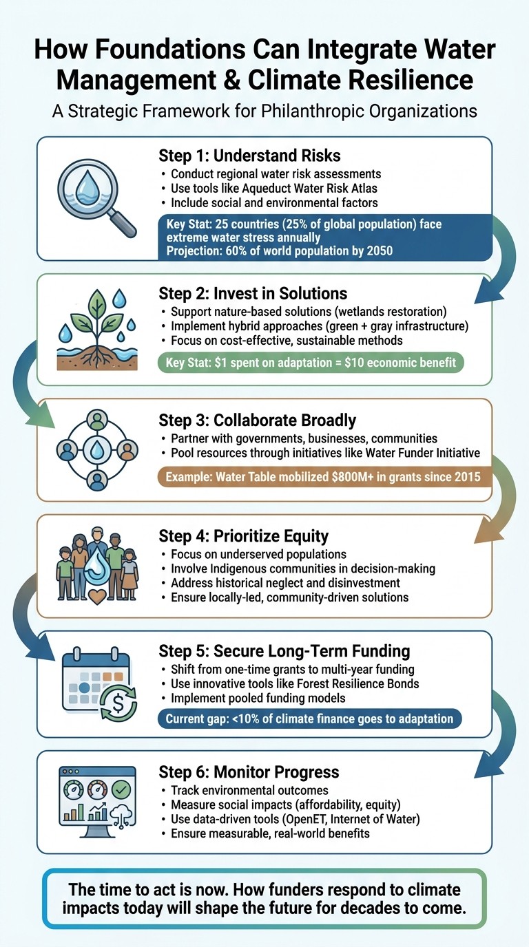 6-Step Framework for Integrating Water Management and Climate Resilience in Philanthropy