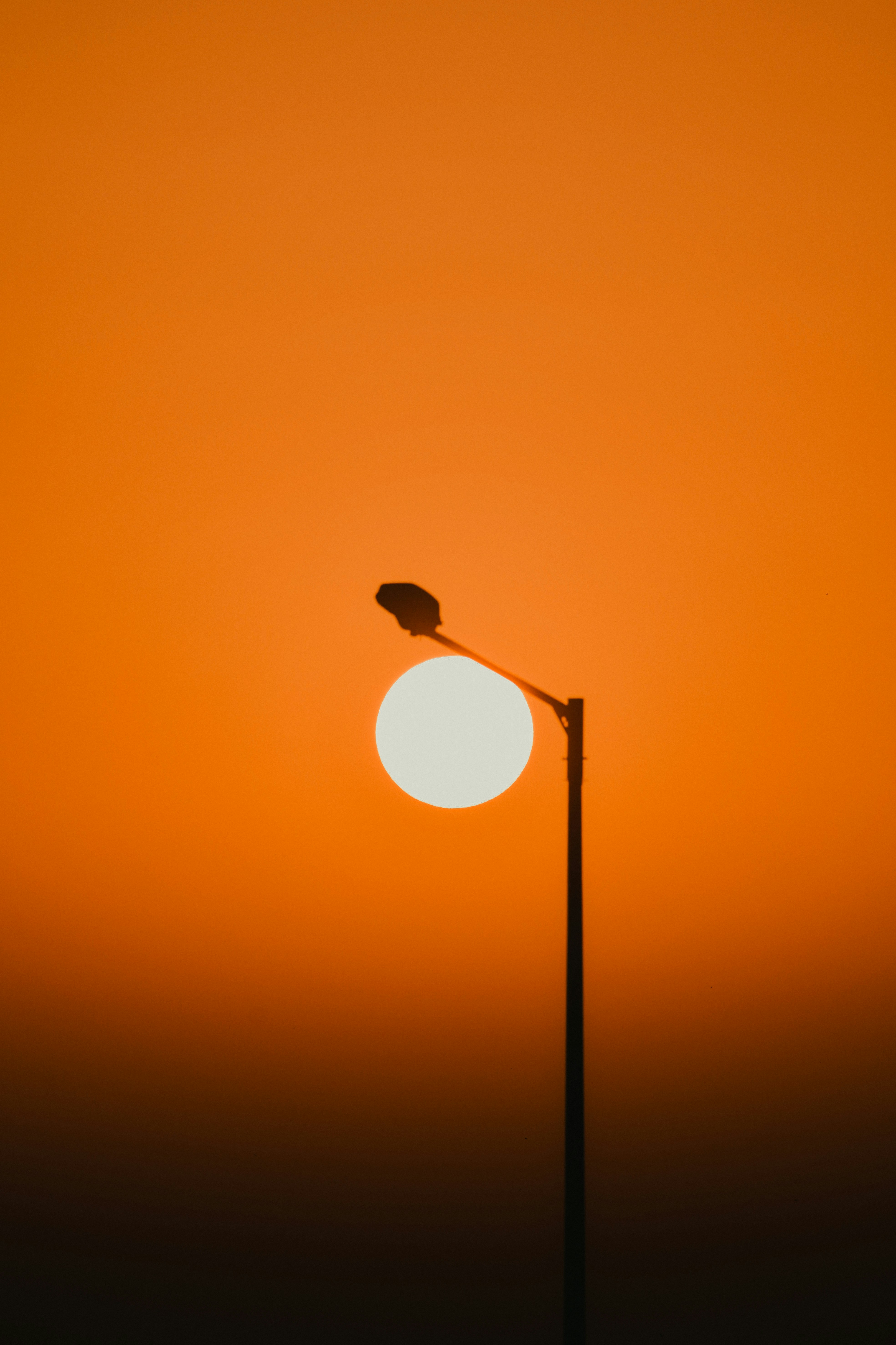 black street light during night time