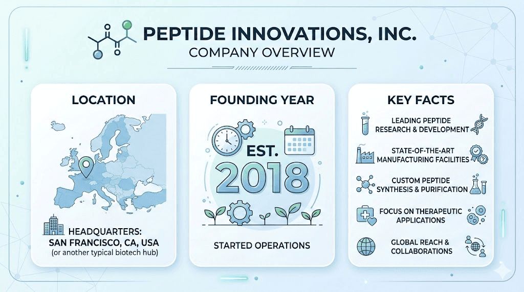 Simple Peptide company overview and key facts infographic