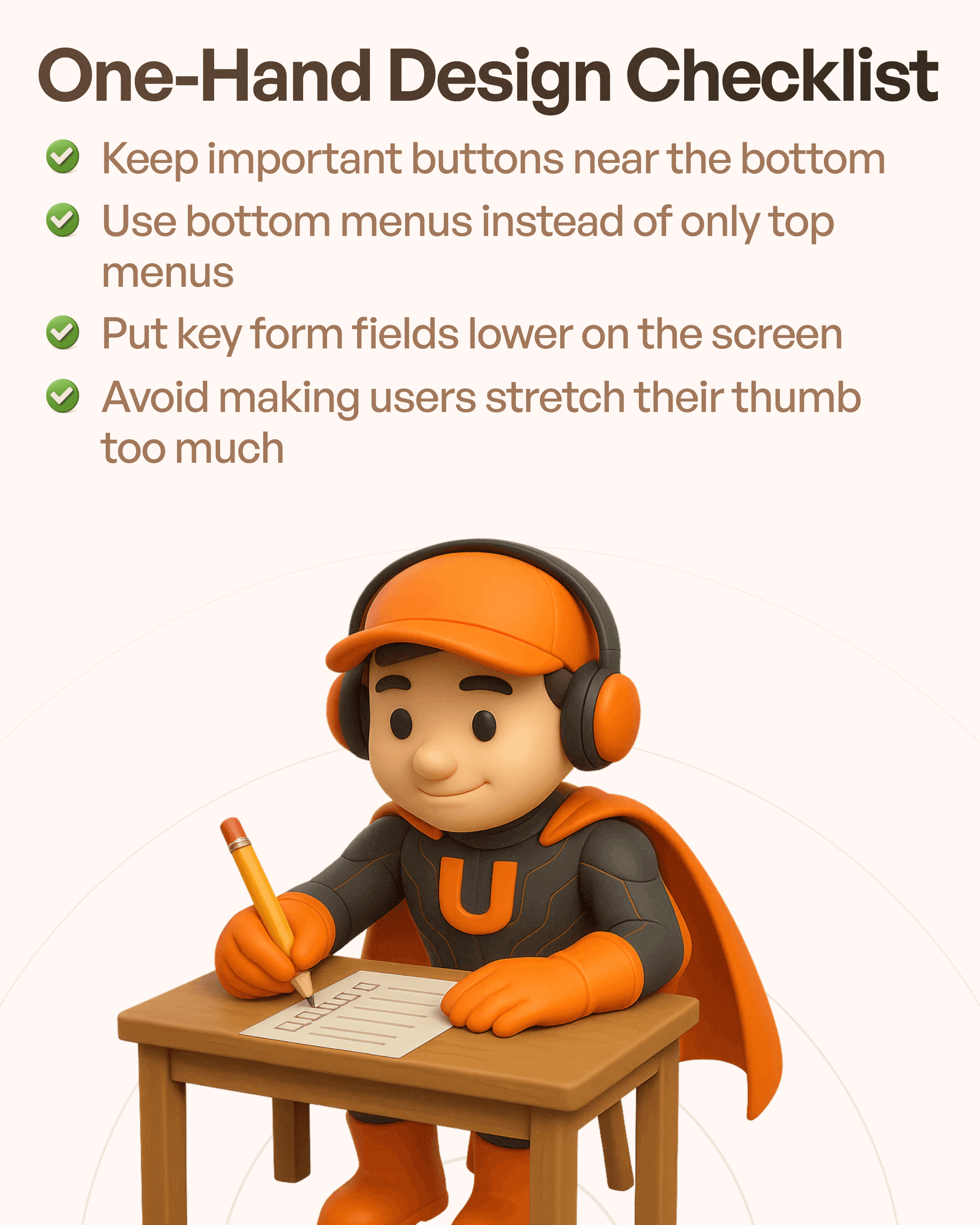 Upslide mascot writing on paper