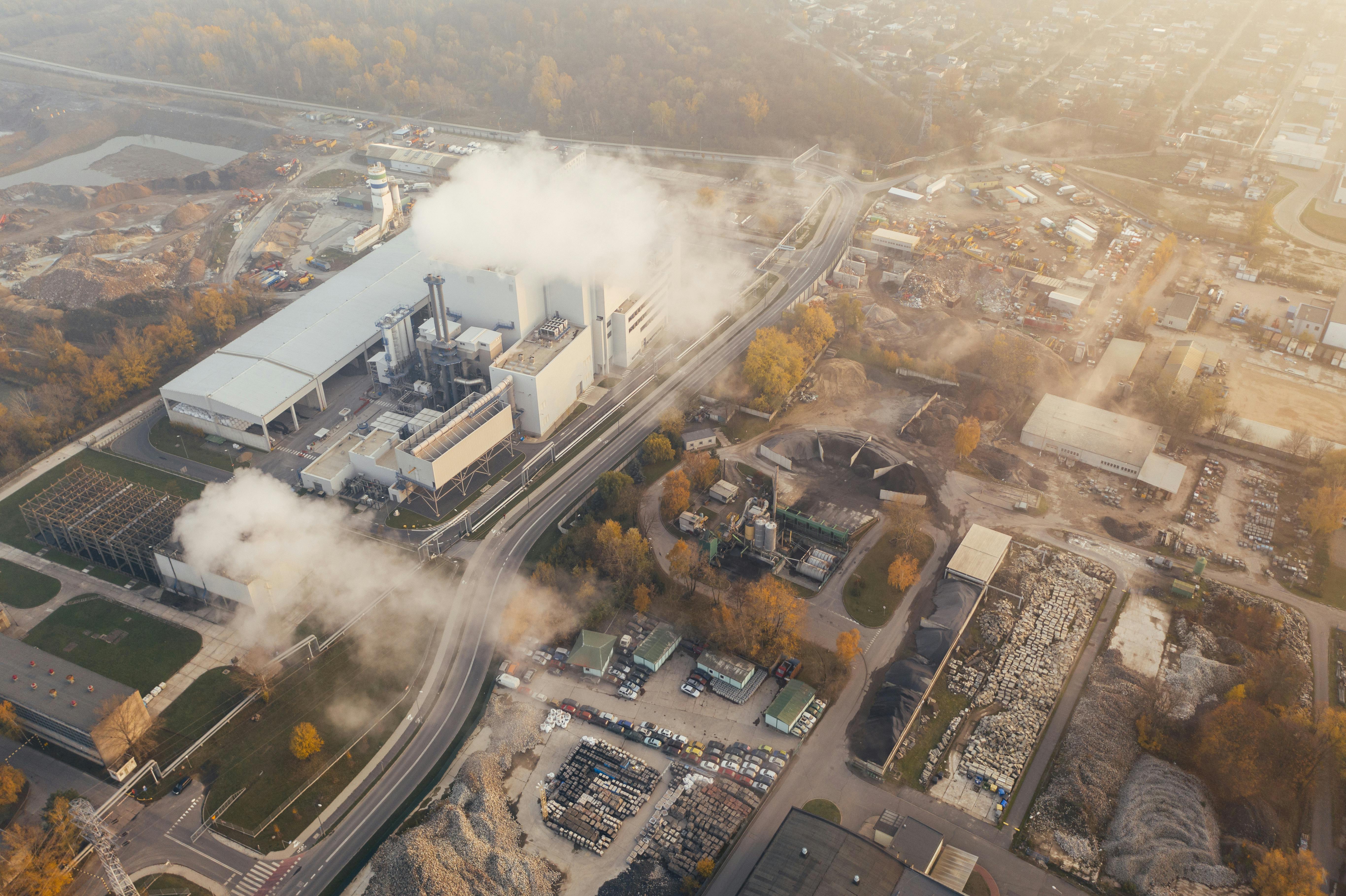 Industrial facility with processing equipment and infrastructure