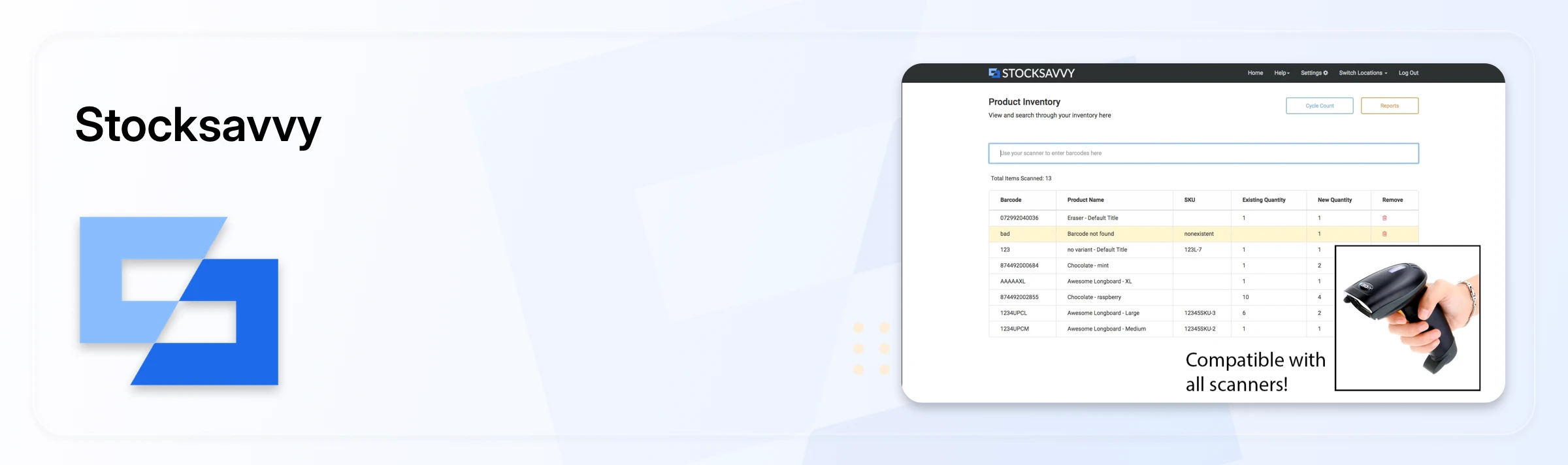 Stocksavvy shopify stocktake app