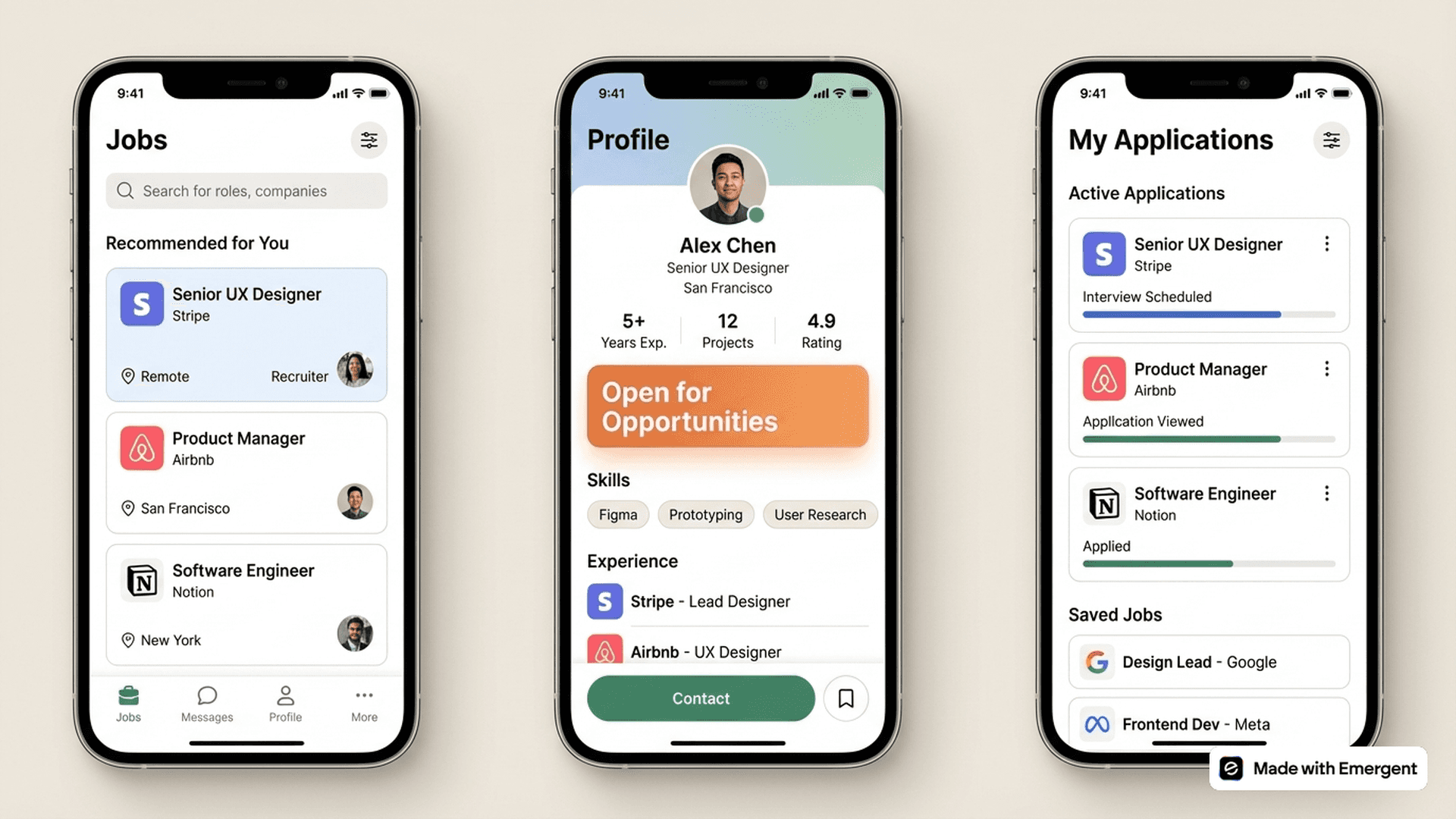 Hire App Made with Emergent