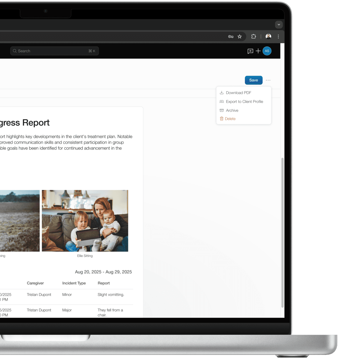 Docs builder on desktop that features a progress report.