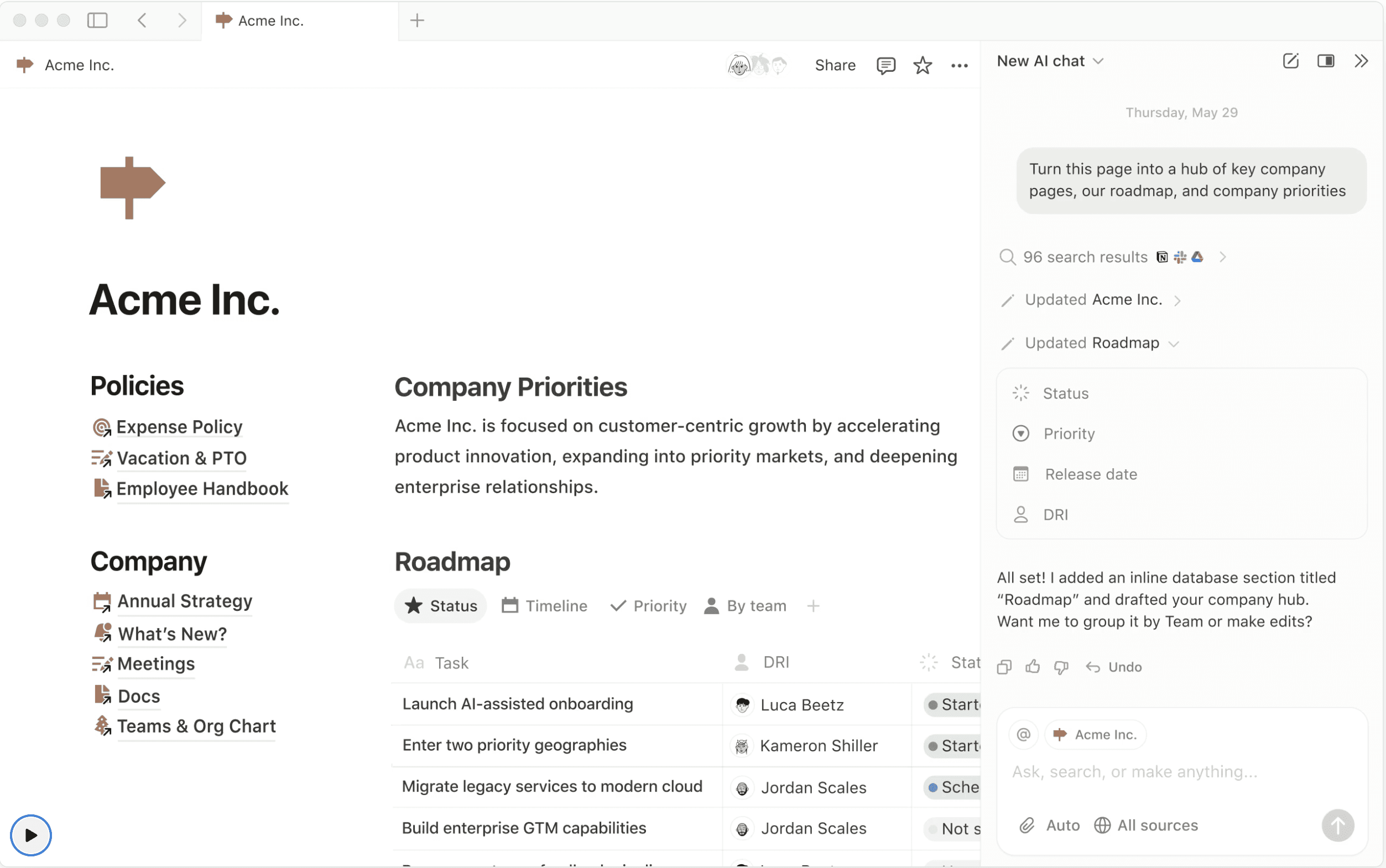 Notion platform screenshot 