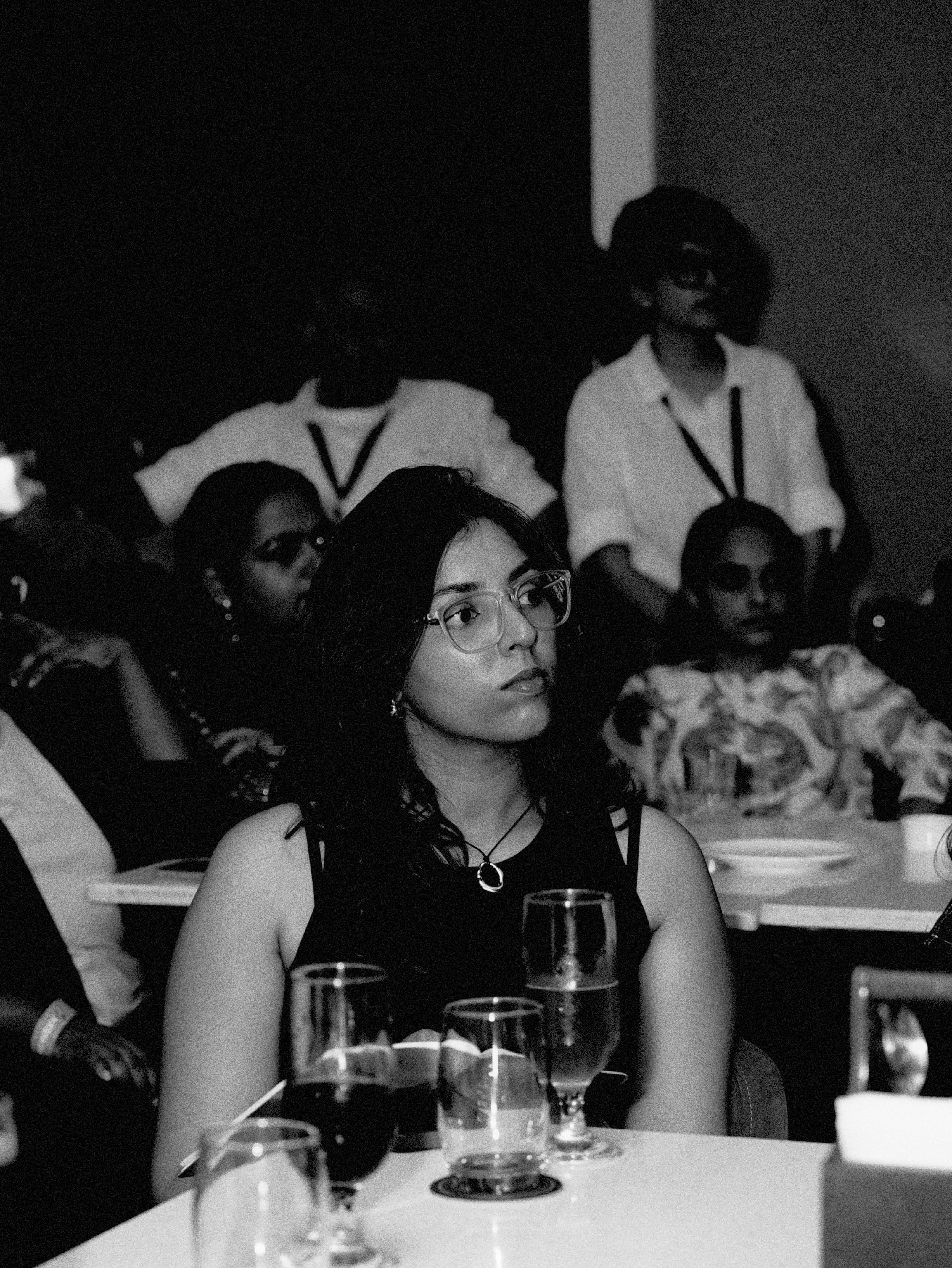 grascale photography of cable bridge