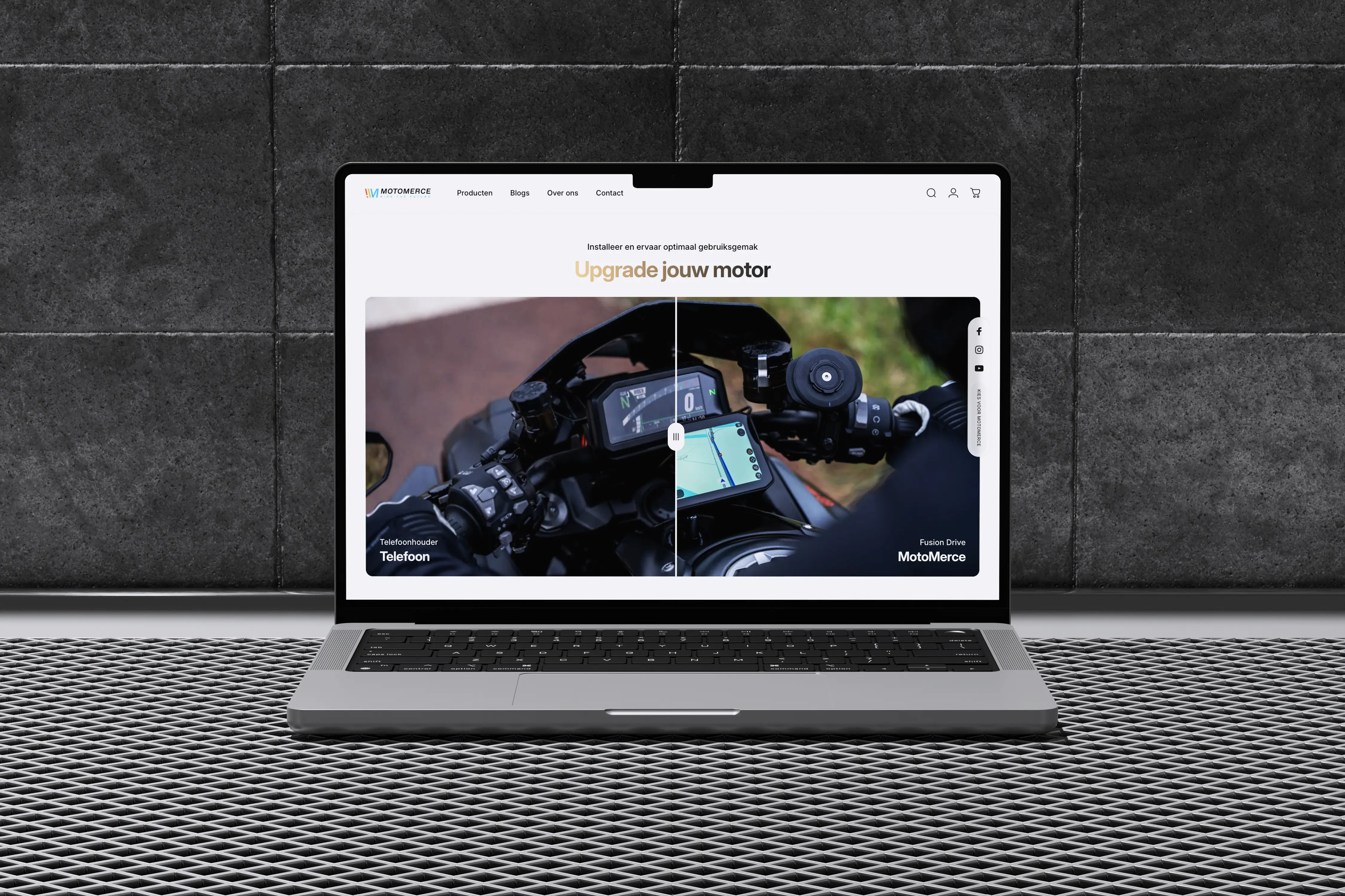 Modern bedroom with a unique brown bed and chair.